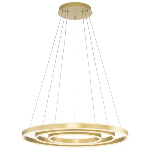 Люстра подвесная LED с пультом Дуэт CL719682 Citilux золотая на 1 лампа, основание золотое в стиле современный хай-тек кольца с пультом фото 3