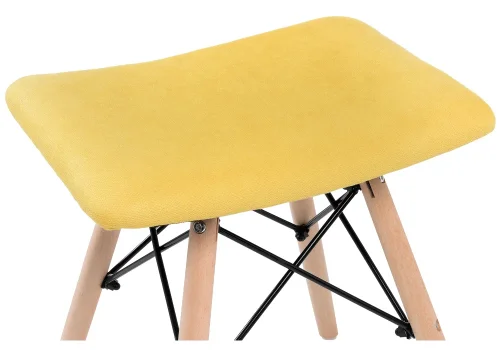Табурет Ben yellow 11836 Woodville, жёлтый/ткань, ножки/массив бука дерево/натуральный, размеры - ****400*400 фото 4