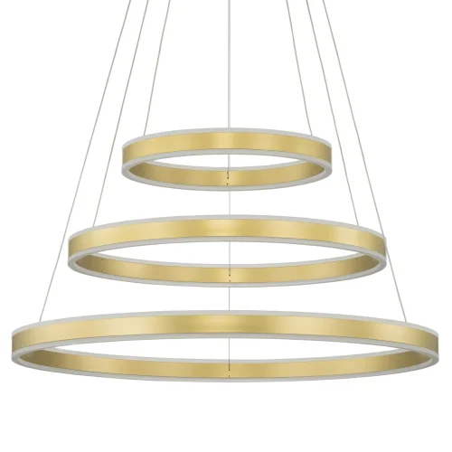 Люстра подвесная LED с пультом Дуэт CL719682 Citilux золотая на 1 лампа, основание золотое в стиле современный хай-тек кольца с пультом фото 8