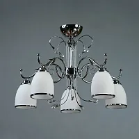 Люстра потолочная MA02640C/005 Chrome Ambiente by Brizzi белая на 5 ламп, основание хром в стиле современный 