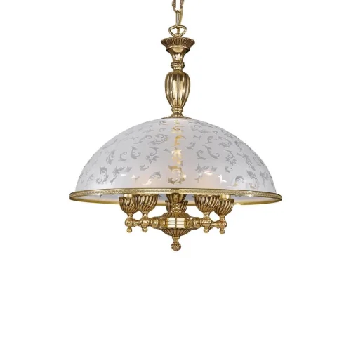 Люстра подвесная  L 6302/48 Reccagni Angelo белая на 5 ламп, основание золотое в стиле классический  фото 3