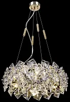 Люстра подвесная Norma WE155.06.303 Wertmark прозрачная на 6 ламп, основание золотое в стиле арт-деко современный 