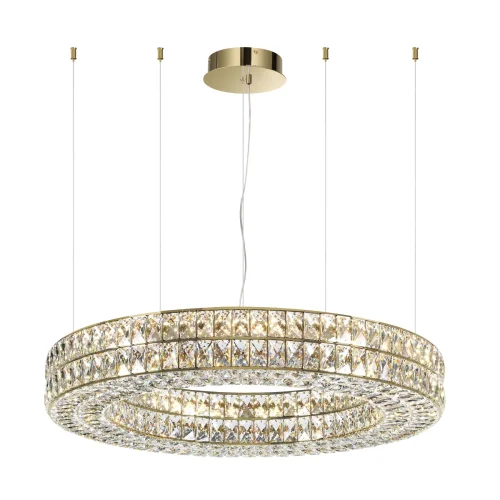 Люстра подвесная LED Panta 4926/85L Odeon Light прозрачная на 1 лампа, основание золотое в стиле современный кольца фото 4