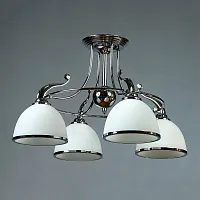 Люстра потолочная MA02401CB/004 Chrome Ambiente by Brizzi белая на 4 лампы, основание хром в стиле современный 