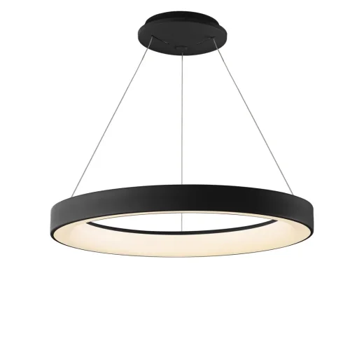 Люстра подвесная LED с пультом Niseko 8572 Mantra чёрная на 1 лампа, основание чёрное в стиле современный хай-тек кольца с пультом фото 2
