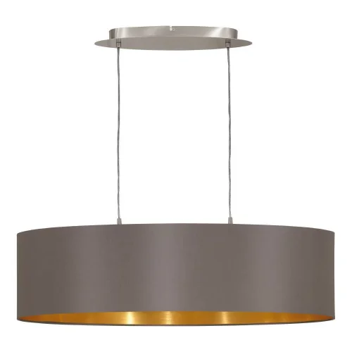 Люстра подвесная MASERLO 31614 Eglo коричневая золотая на 2 лампы, основание серое никель в стиле современный 