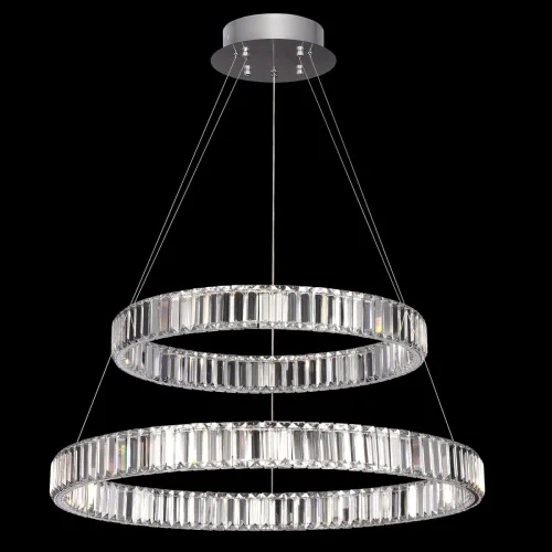 Люстра подвесная LED с пультом Чезаре CL338281 Citilux прозрачная на 1 лампа, основание хром в стиле современный с пультом кольца фото 2