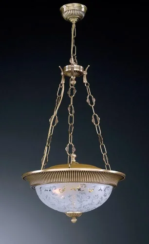 Люстра подвесная  L 6212/3 Reccagni Angelo белая на 3 лампы, основание античное бронза в стиле классический 