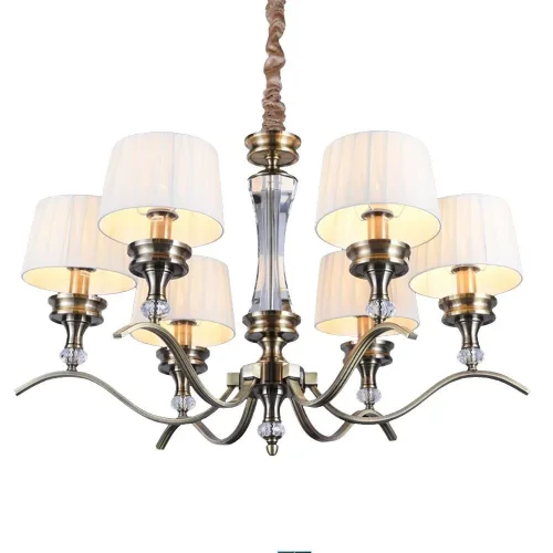 Люстра подвесная Arosio OML-88413-06 Omnilux белая на 6 ламп, основание бронзовое в стиле классический 