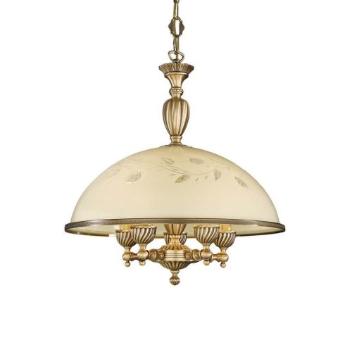 Люстра подвесная  L 6208/48 Reccagni Angelo жёлтая на 5 ламп, основание античное бронза в стиле классический  фото 2