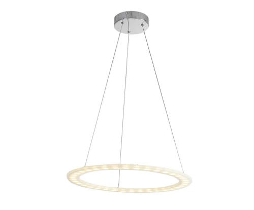 Люстра подвесная MODENA 173.1 LED Lucia Tucci белая на 1 лампа, основание хром в стиле современный кольца