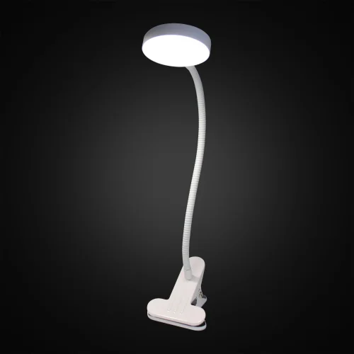 Настольная лампа на прищепке LED с выключателем Ньютон CL803070N Citilux белая 1 лампа, основание белое металл в стиле хай-тек  фото 2