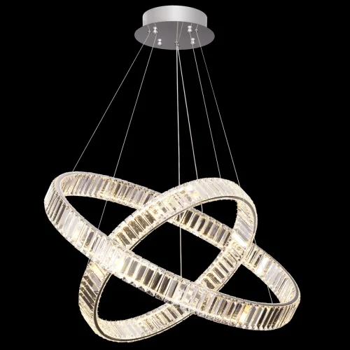 Люстра подвесная LED с пультом Чезаре CL338281 Citilux прозрачная на 1 лампа, основание хром в стиле современный с пультом кольца фото 3