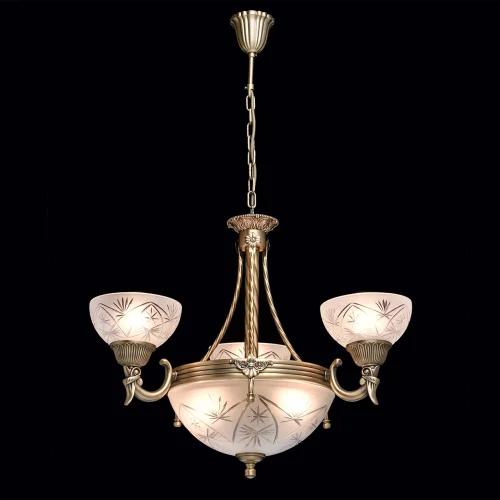 Люстра подвесная Афродита 317012006 MW-Light белая на 3 лампы, основание латунь в стиле классический  фото 8