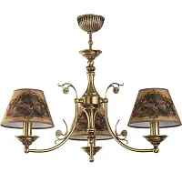 Люстра подвесная Casamia Abazur CAS-ZW-3(P/A) Kutek коричневая на 3 лампы, основание бронзовое в стиле классический 