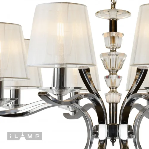 Люстра подвесная Omega RM5231/8CR iLamp белая на 8 ламп, основание хром в стиле современный американский  фото 3