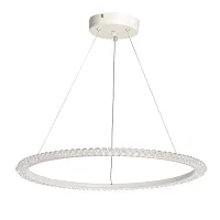 Светильник подвесной LED с пультом Ральф 675016101 DeMarkt прозрачный на 1 лампу, основание белое в стиле кольца с пультом