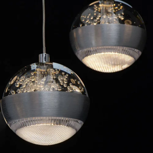 Светильник подвесной LED с пультом Капелия 730010209 MW-Light серебряный 9 ламп, основание серебряное в стиле современный каскад шар фото 8