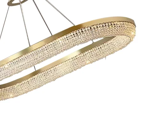 Люстра подвесная LED Карлин 07673-90,36 Kink Light прозрачная на 1 лампа, основание латунь в стиле современный кольца фото 2