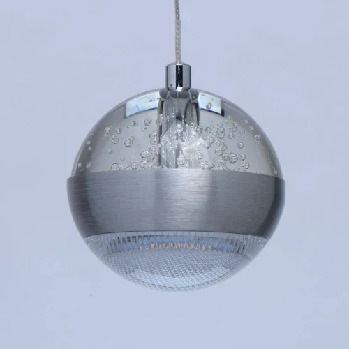 Светильник подвесной LED с пультом Капелия 730010315 MW-Light серебряный 15 ламп, основание серебряное в стиле современный каскад шар фото 3