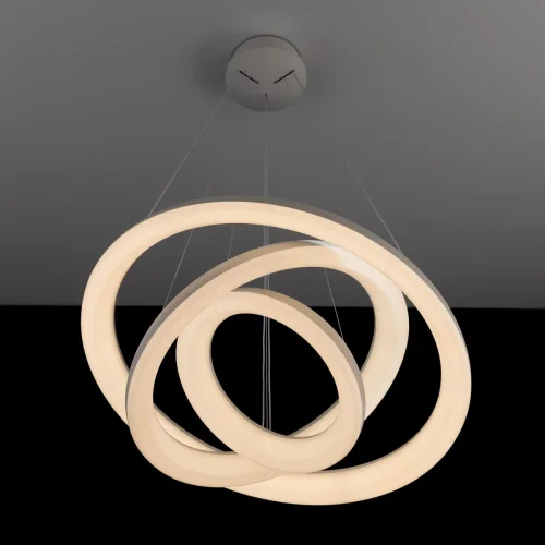 Люстра подвесная LED с пультом Юпитер Смарт CL730A150S Citilux белая на 1 лампа, основание белое в стиле современный с пультом кольца фото 7
