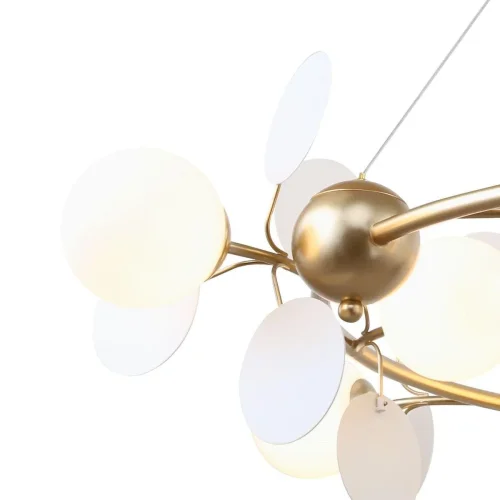Люстра подвесная Bliss 2771-12P F-promo белая на 12 ламп, основание золотое в стиле современный шар фото 3